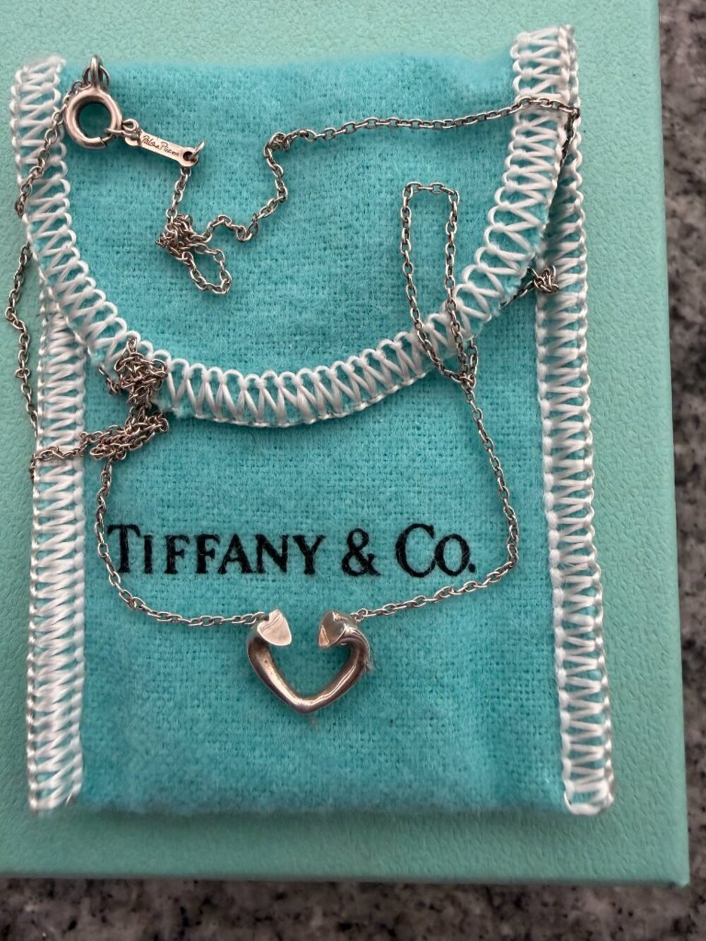 Tiffany & Co. Tenderness Heart Pendant Necklace Paloma Picasso Silver 925